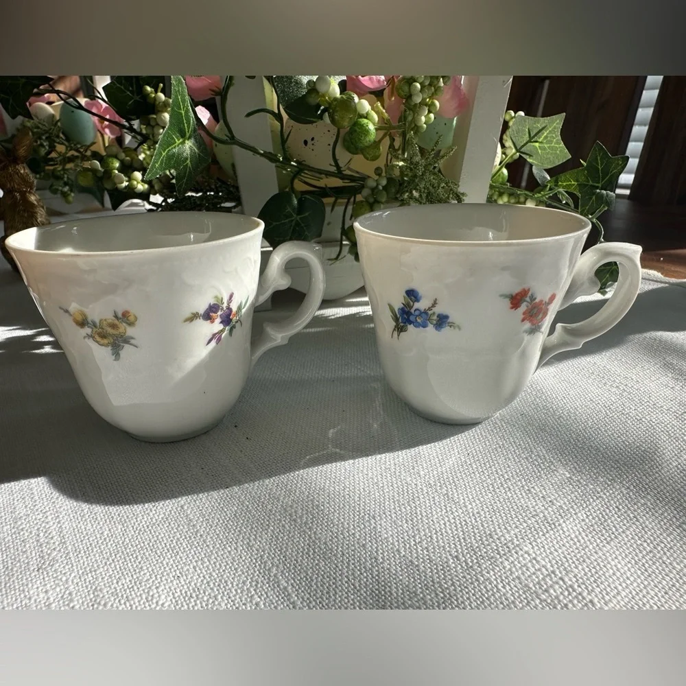 Seltmann Weiden Bavaria Tea Cups Floral Pattern Tiny Teacups cottagecore
